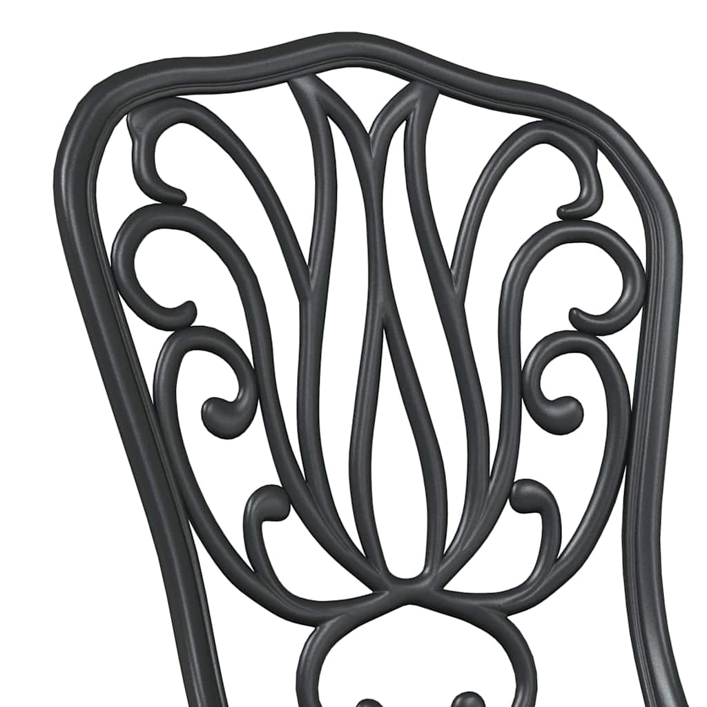 vidaXL Zestaw Bistro Ogrodowego 3 pcs Czarny Aluminium