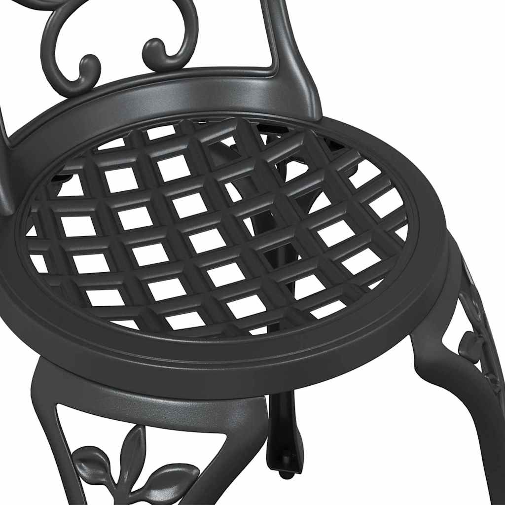 vidaXL Zestaw Bistro Ogrodowego 3 pcs Czarny Aluminium