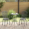 vidaXL Zestaw Bistro Ogrodowego 3 pcs Czarny Aluminium
