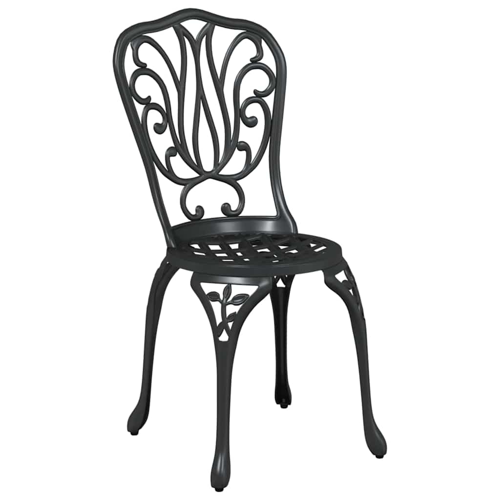 vidaXL Zestaw Bistro Ogrodowego 3 pcs Czarny Aluminium