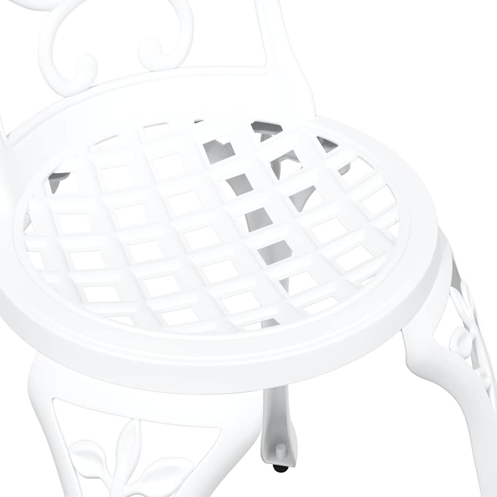vidaXL Zestaw Bistro Ogrodowego 3 pcs Biały Aluminium