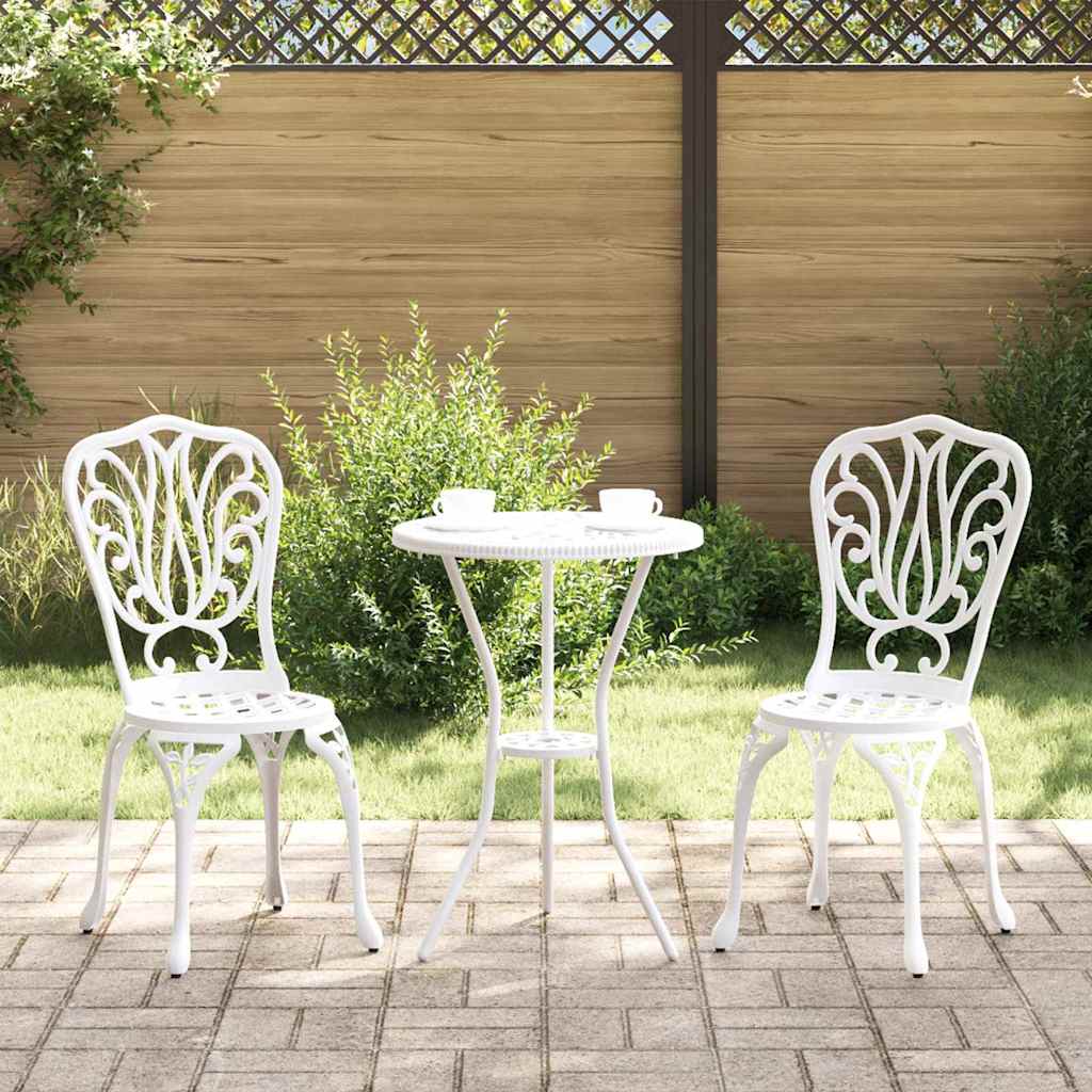 vidaXL Zestaw Bistro Ogrodowego 3 pcs Biały Aluminium