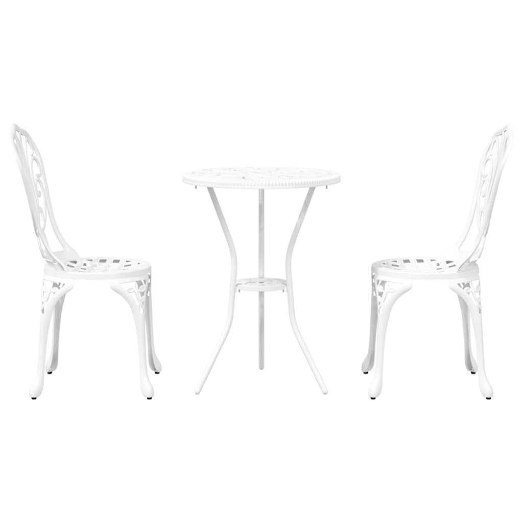 vidaXL Zestaw Bistro Ogrodowego 3 pcs Biały Aluminium