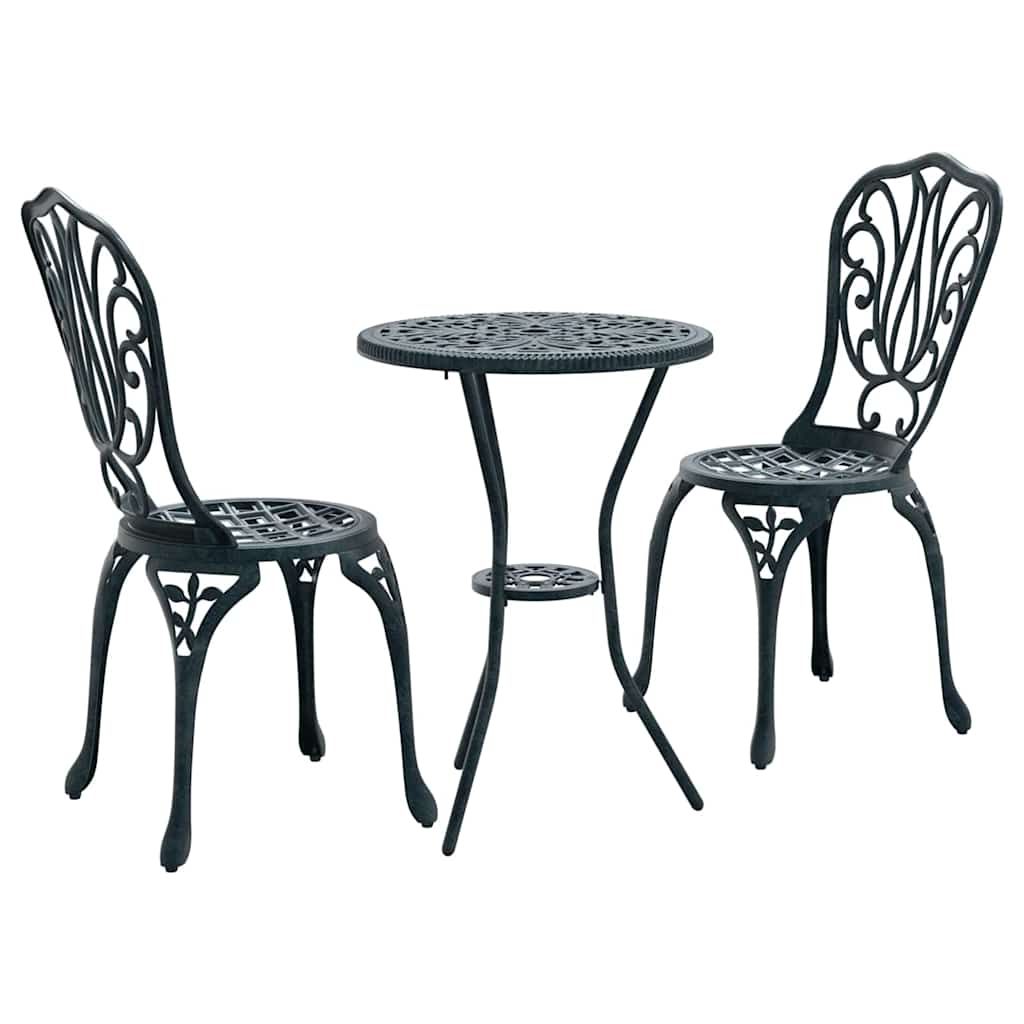 vidaXL Zestaw Bistro Ogrodowego 3 pcs Zielony Aluminium
