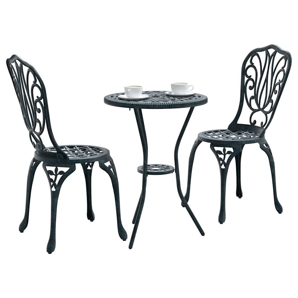vidaXL Zestaw Bistro Ogrodowego 3 pcs Zielony Aluminium