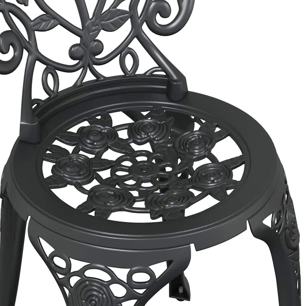 vidaXL Zestaw Bistro Ogrodowego 3 pcs Czarny Aluminium