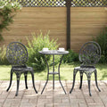 vidaXL Zestaw Bistro Ogrodowego 3 pcs Czarny Aluminium
