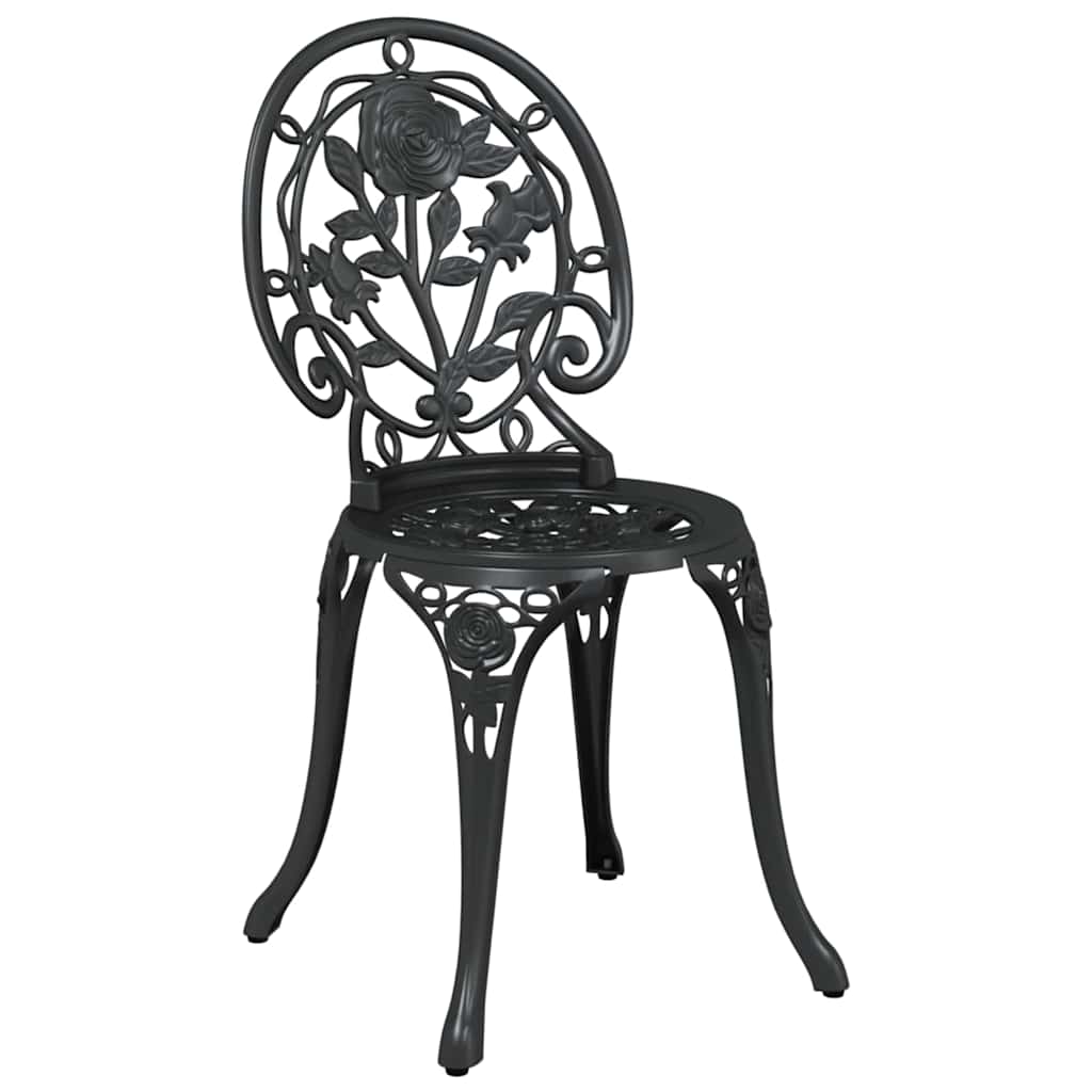 vidaXL Zestaw Bistro Ogrodowego 3 pcs Czarny Aluminium