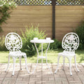 vidaXL Zestaw Bistro Ogrodowego 3 pcs Biały Aluminium