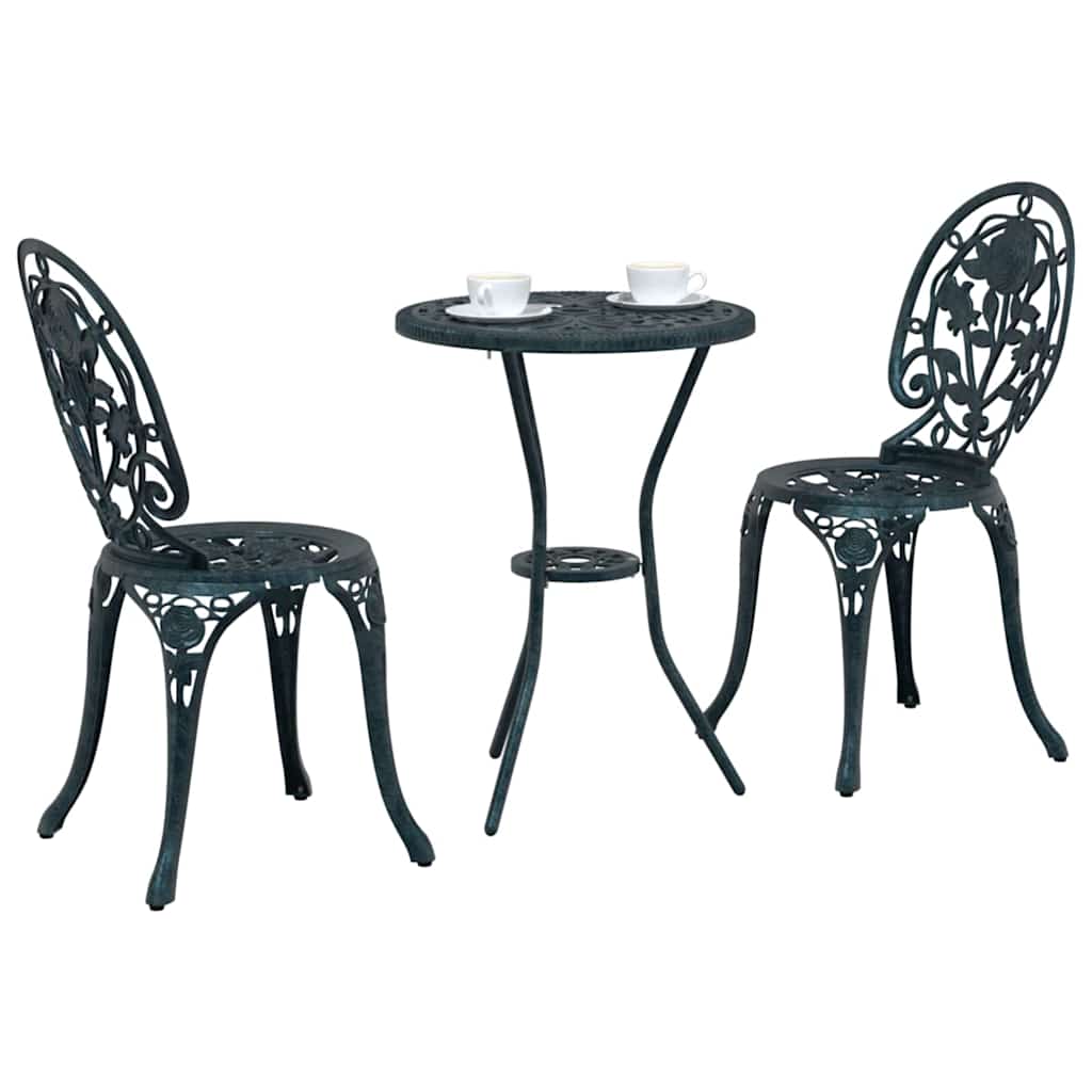 vidaXL Zestaw Bistro Ogrodowego 3 pcs Zielony Aluminium