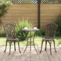 vidaXL Zestaw Bistro Ogrodowego 3 pcs kolor bronzu Aluminium