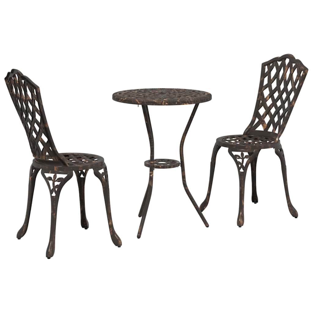 vidaXL Zestaw Bistro Ogrodowego 3 pcs kolor bronzu Aluminium