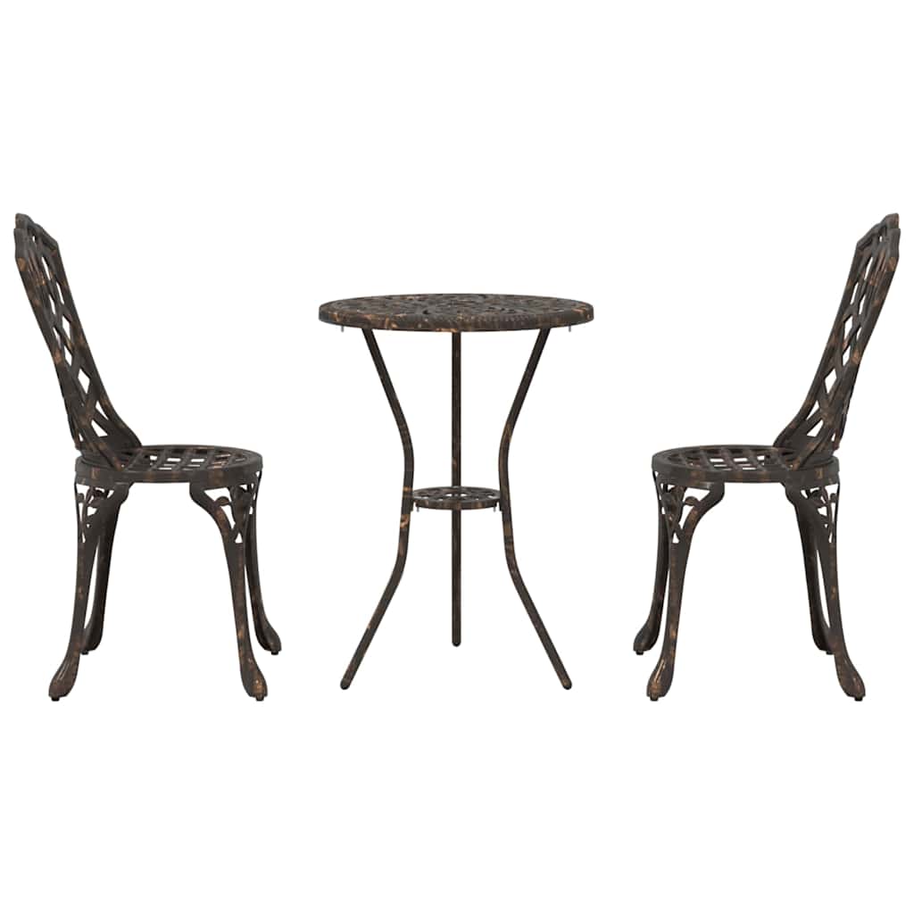 vidaXL Zestaw Bistro Ogrodowego 3 pcs kolor bronzu Aluminium