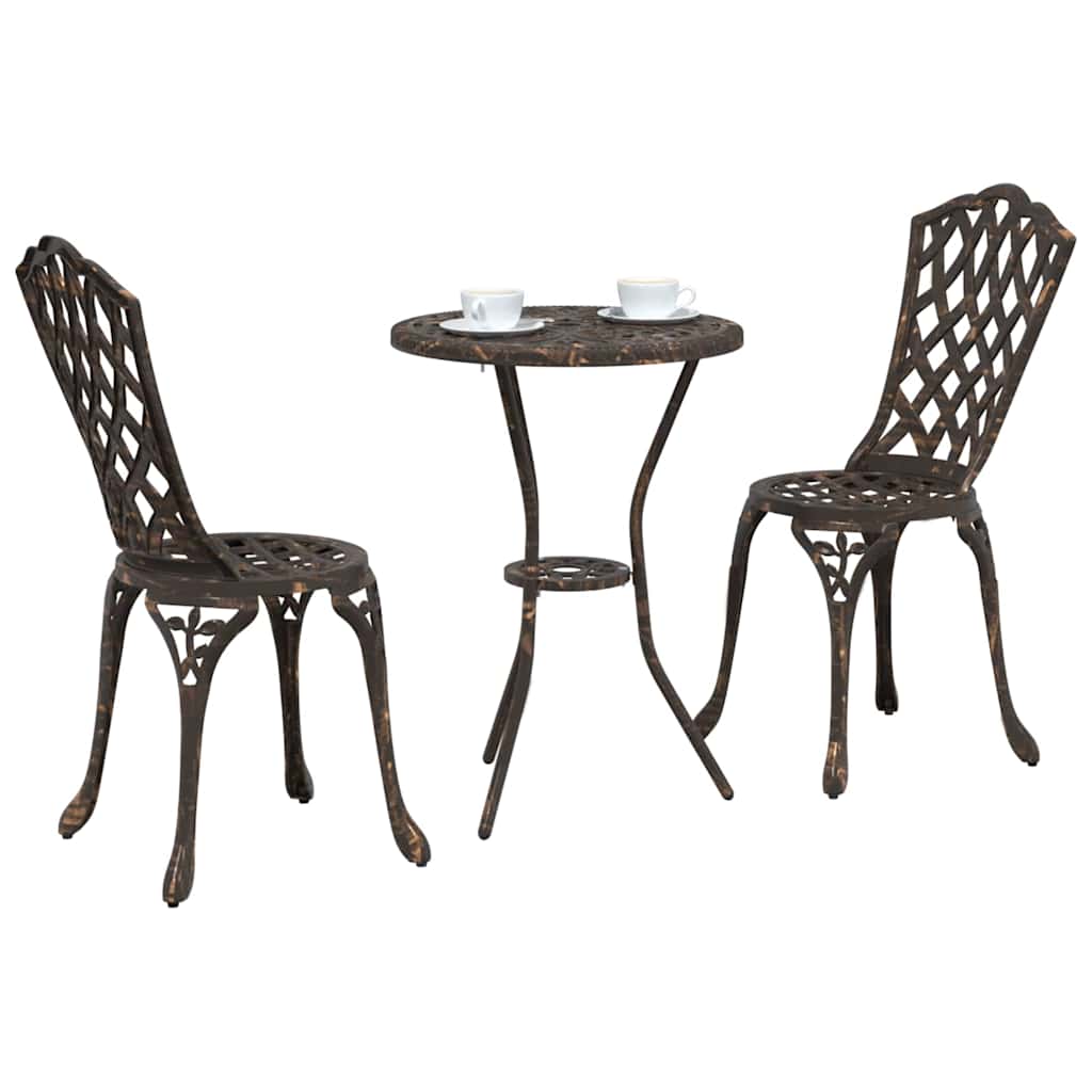 vidaXL Zestaw Bistro Ogrodowego 3 pcs kolor bronzu Aluminium