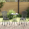 vidaXL Zestaw Bistro Ogrodowego 3 pcs Czarny Aluminium