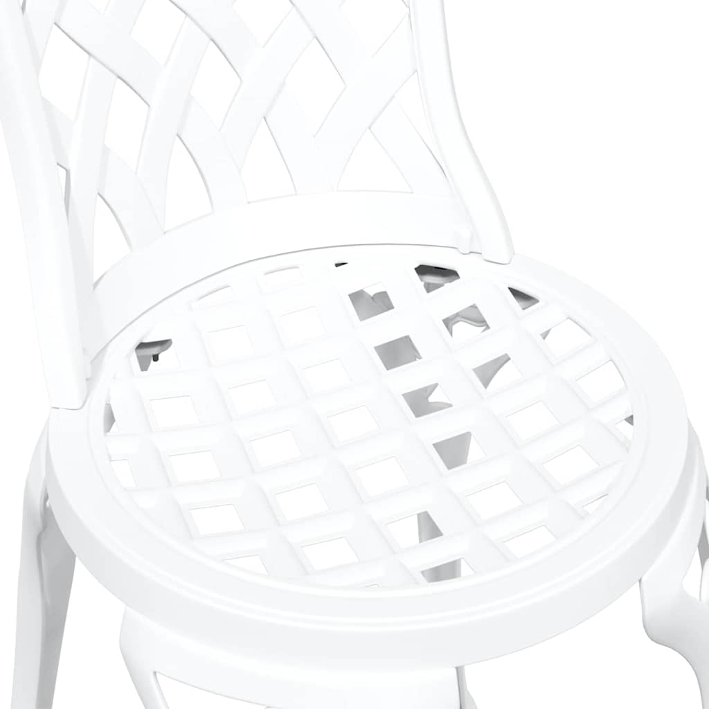 vidaXL Zestaw Bistro Ogrodowego 3 pcs Biały Aluminium