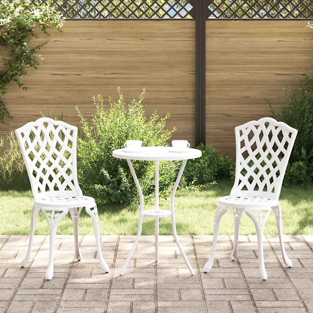 vidaXL Zestaw Bistro Ogrodowego 3 pcs Biały Aluminium