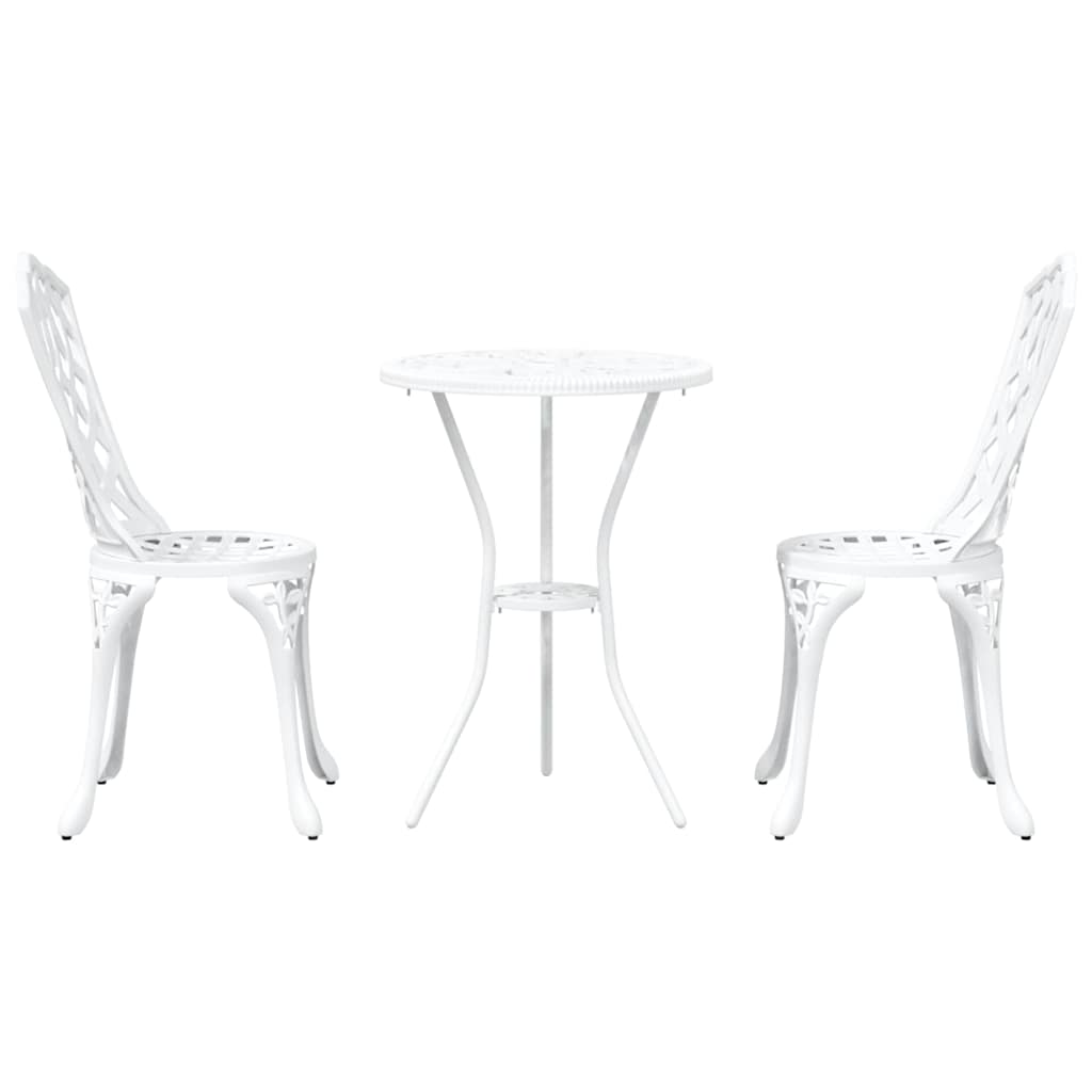 vidaXL Zestaw Bistro Ogrodowego 3 pcs Biały Aluminium