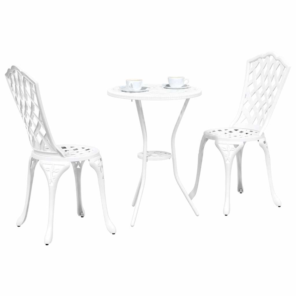 vidaXL Zestaw Bistro Ogrodowego 3 pcs Biały Aluminium