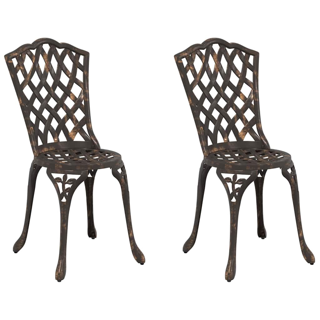 vidaXL Krzesło Ogrodowe 2 pcs kolor bronzu 39 x 40 x 87cm Aluminium