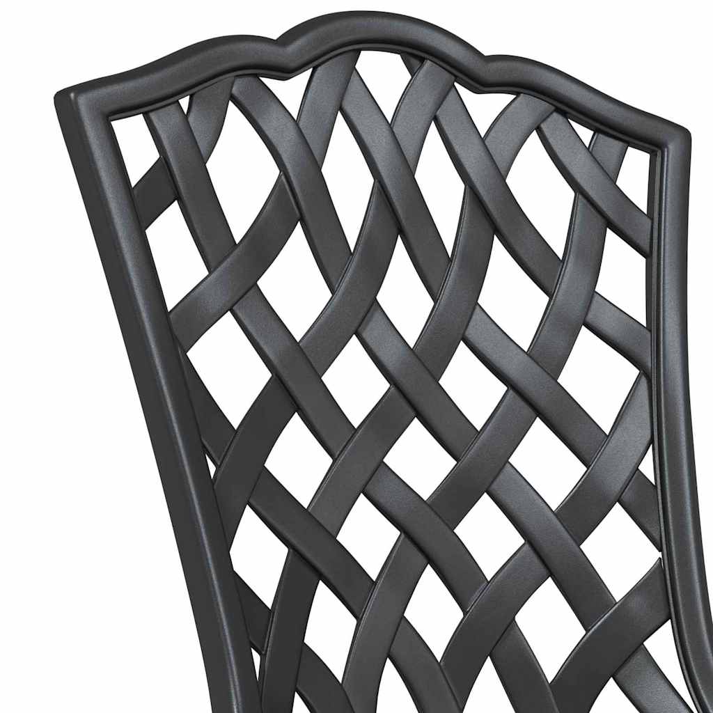 vidaXL Krzesło Ogrodowe 2 pcs Czarny 39 x 40 x 87cm Aluminium