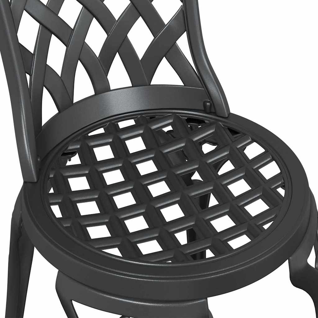 vidaXL Krzesło Ogrodowe 2 pcs Czarny 39 x 40 x 87cm Aluminium