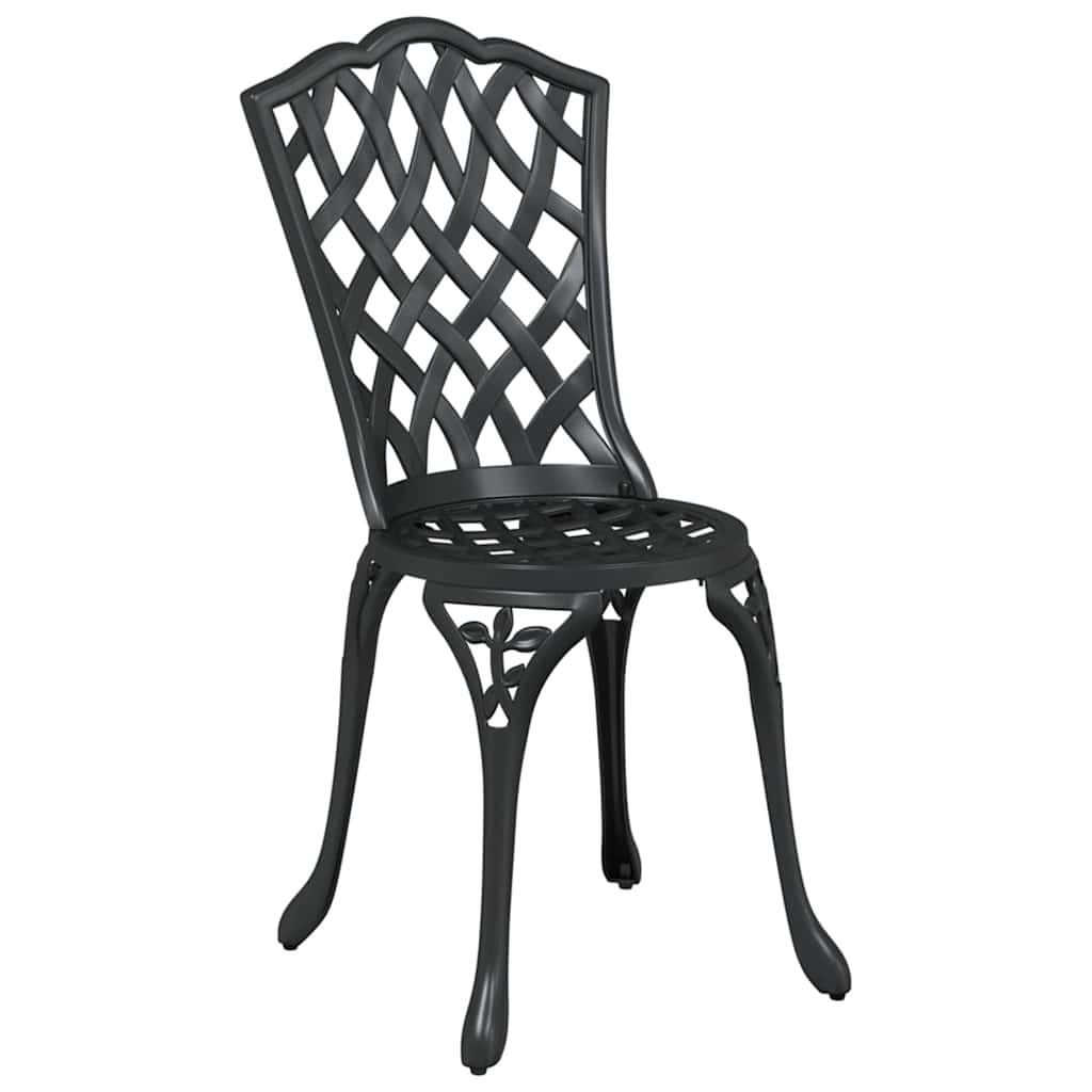 vidaXL Krzesło Ogrodowe 2 pcs Czarny 39 x 40 x 87cm Aluminium