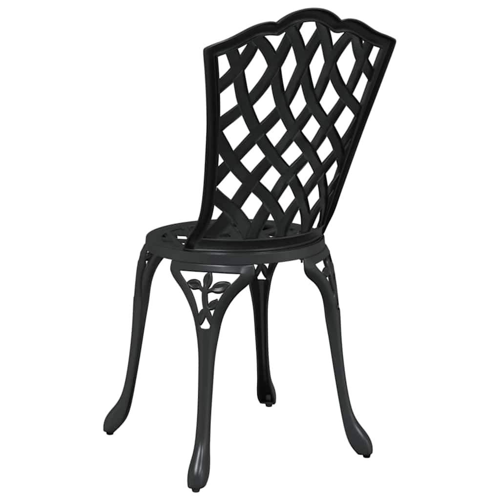 vidaXL Krzesło Ogrodowe 2 pcs Czarny 39 x 40 x 87cm Aluminium