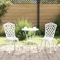 vidaXL Krzesło Ogrodowe 2 pcs Biały 39 x 40 x 87cm Aluminium