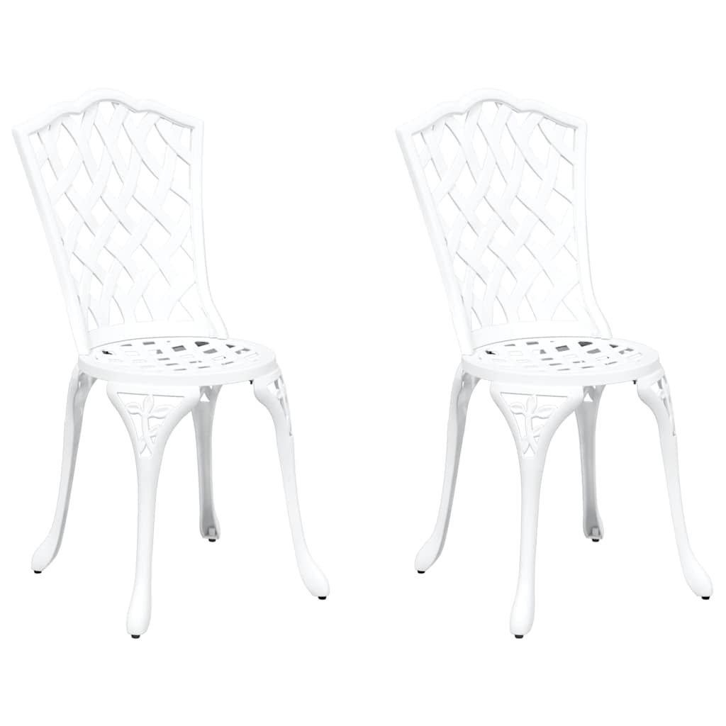 vidaXL Krzesło Ogrodowe 2 pcs Biały 39 x 40 x 87cm Aluminium