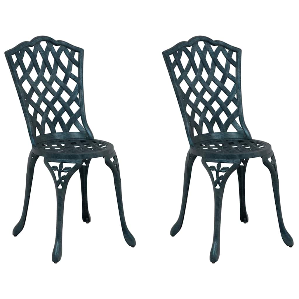 vidaXL Krzesło Ogrodowe 2 pcs Zielony 39 x 40 x 87cm Aluminium