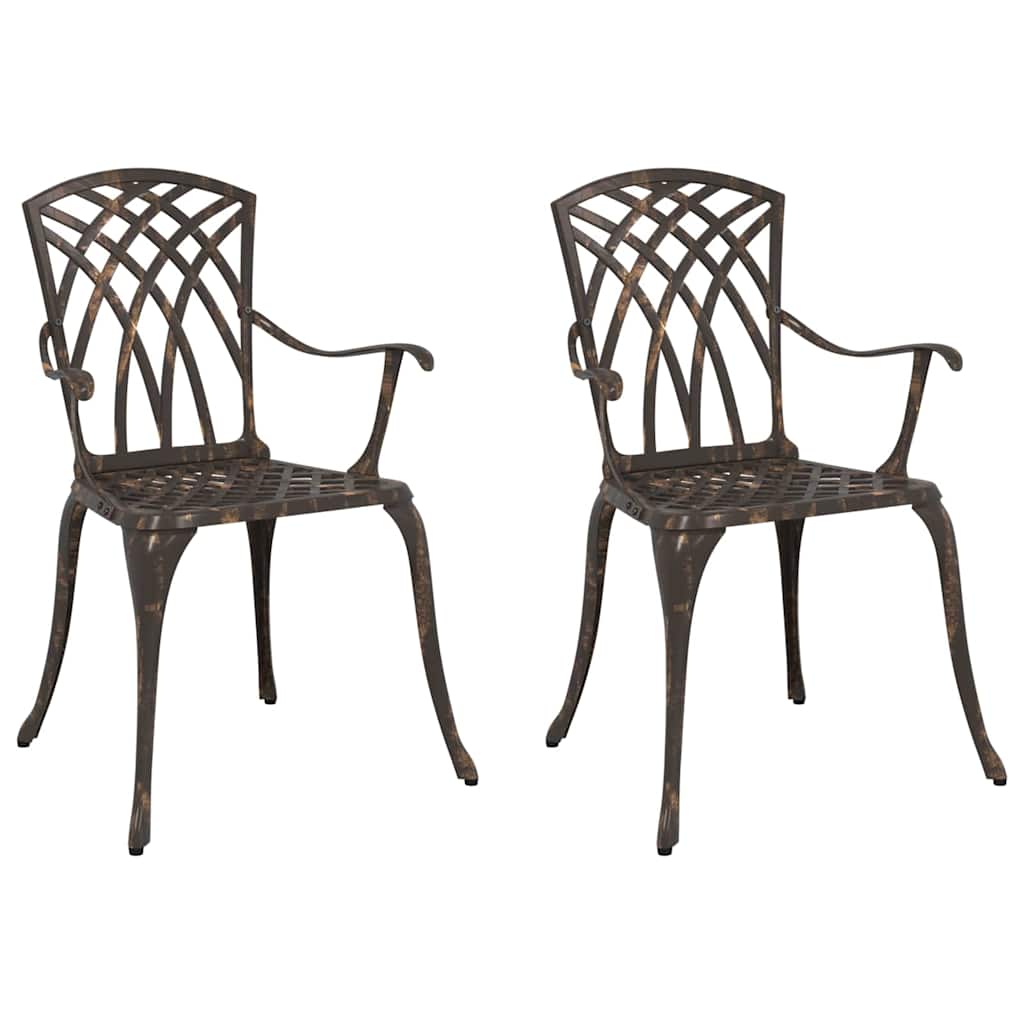 vidaXL Krzesło Ogrodowe 2 pcs kolor bronzu 53 x 51 x 88,5cm Aluminium