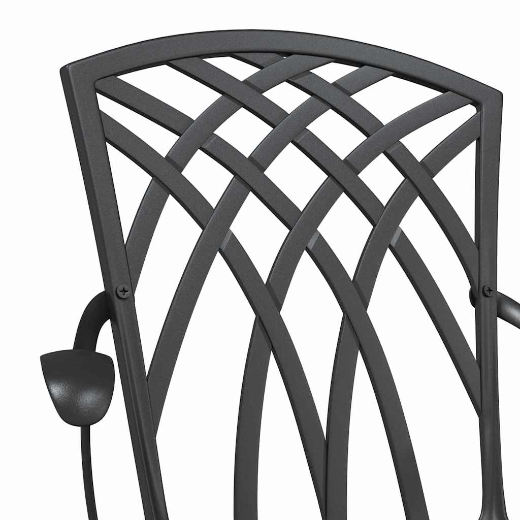 vidaXL Krzesło Ogrodowe 2 pcs Czarny 53 x 51 x 88,5cm Aluminium