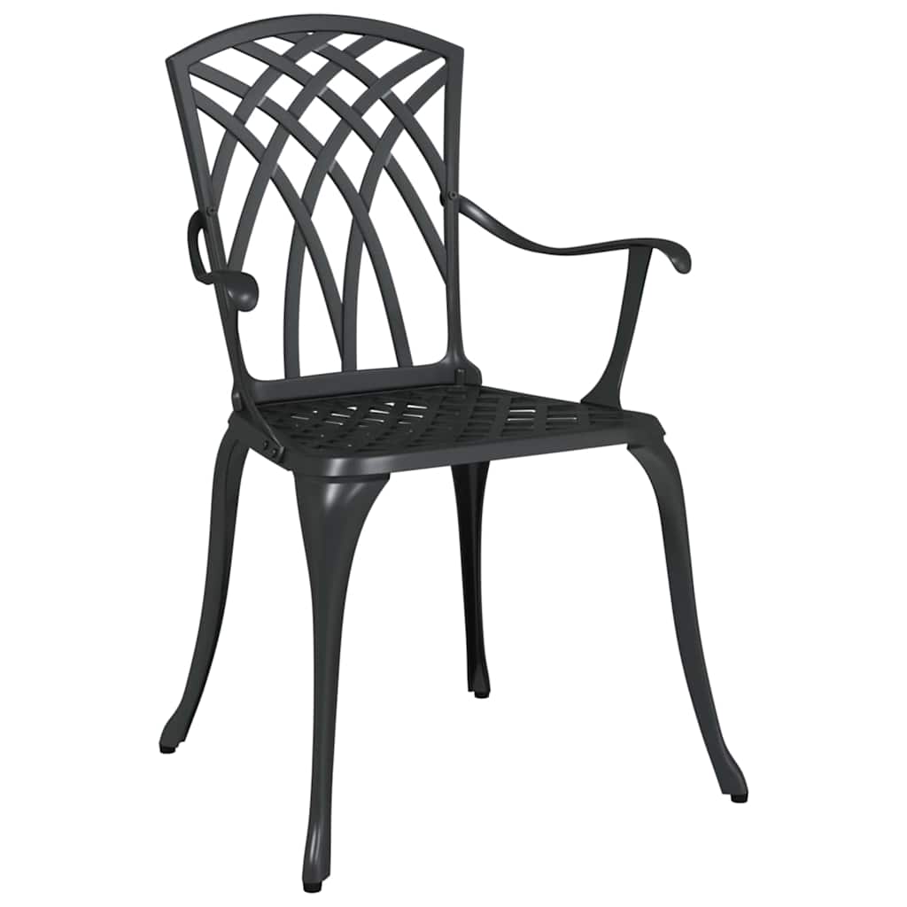 vidaXL Krzesło Ogrodowe 2 pcs Czarny 53 x 51 x 88,5cm Aluminium