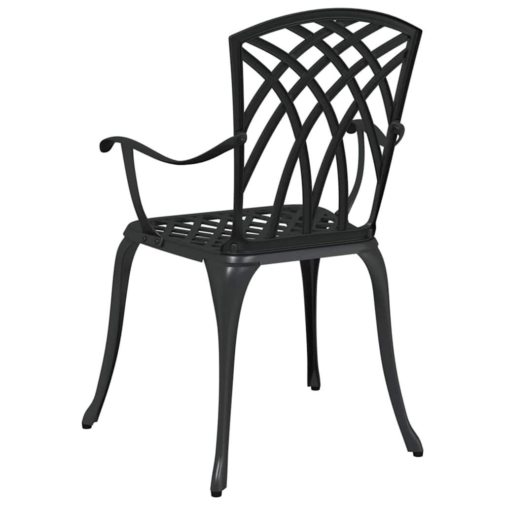 vidaXL Krzesło Ogrodowe 2 pcs Czarny 53 x 51 x 88,5cm Aluminium