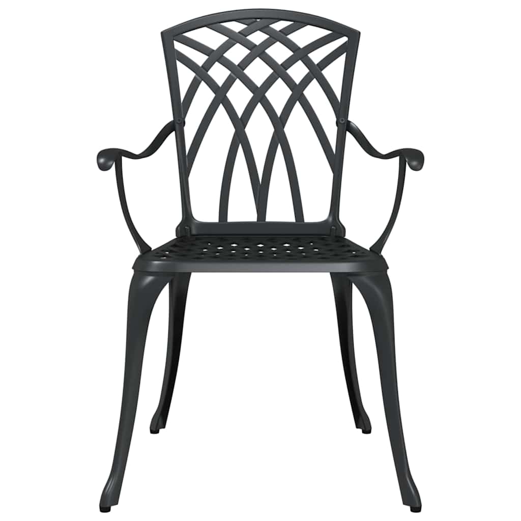 vidaXL Krzesło Ogrodowe 2 pcs Czarny 53 x 51 x 88,5cm Aluminium