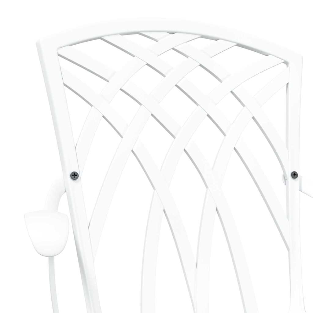 vidaXL Krzesło Ogrodowe 2 pcs Biały 53 x 51 x 88,5cm Aluminium