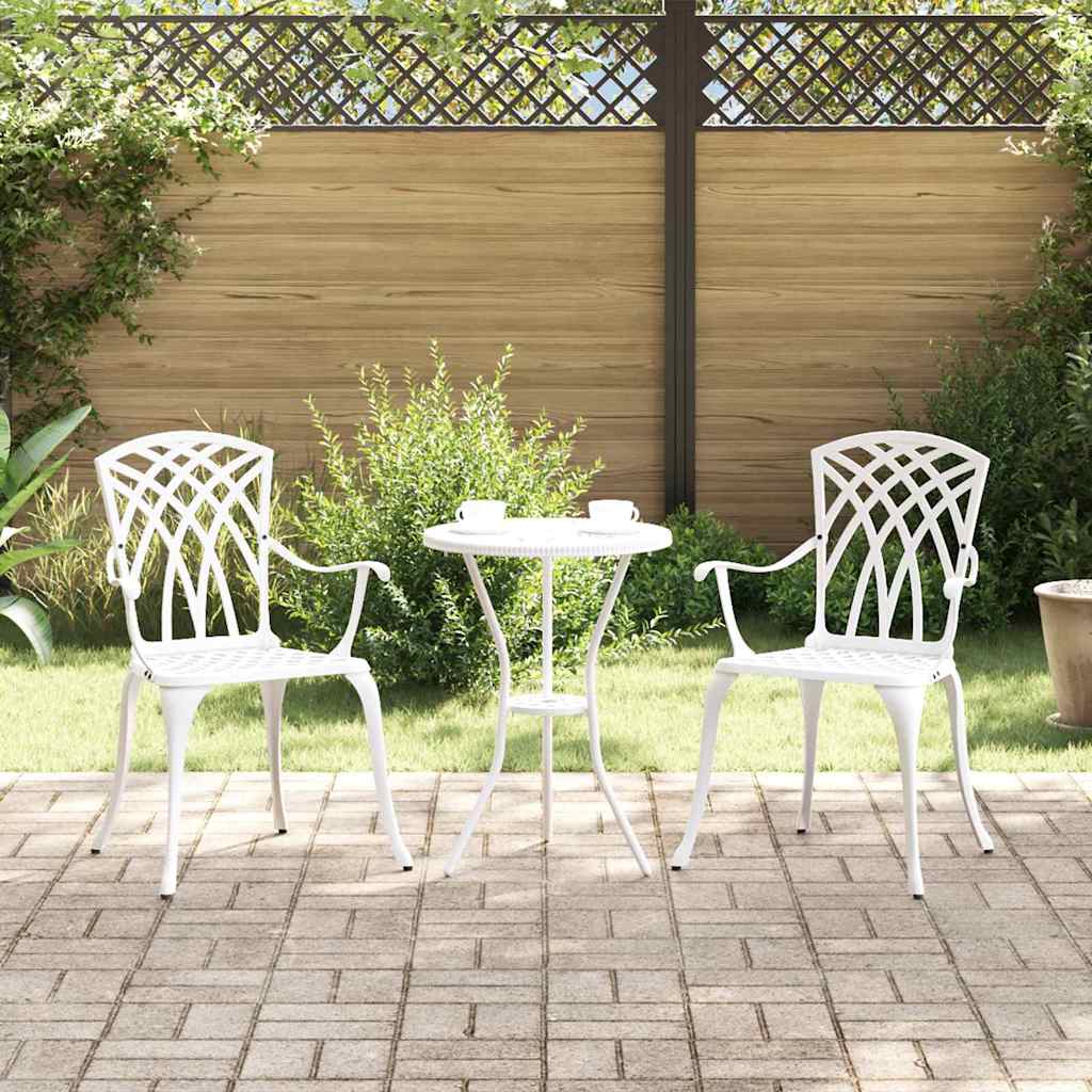 vidaXL Krzesło Ogrodowe 2 pcs Biały 53 x 51 x 88,5cm Aluminium