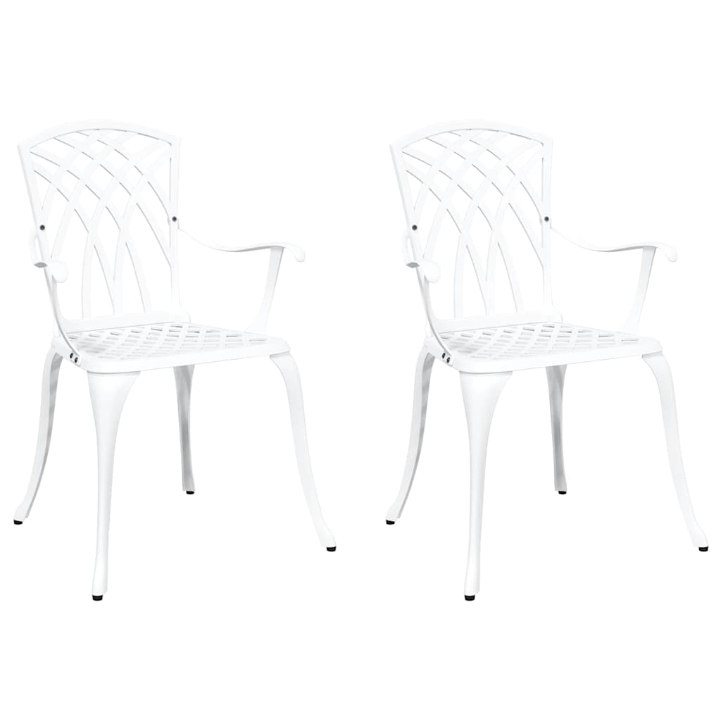 vidaXL Krzesło Ogrodowe 2 pcs Biały 53 x 51 x 88,5cm Aluminium