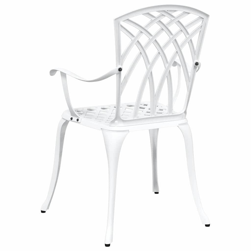vidaXL Krzesło Ogrodowe 2 pcs Biały 53 x 51 x 88,5cm Aluminium