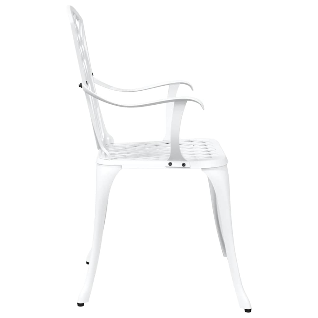 vidaXL Krzesło Ogrodowe 2 pcs Biały 53 x 51 x 88,5cm Aluminium