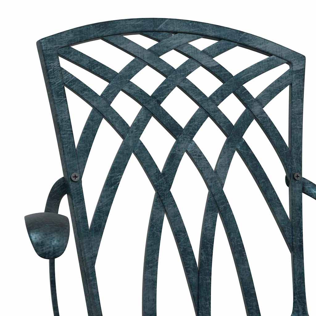 vidaXL Krzesło Ogrodowe 2 pcs Zielony 53 x 51 x 88,5cm Aluminium