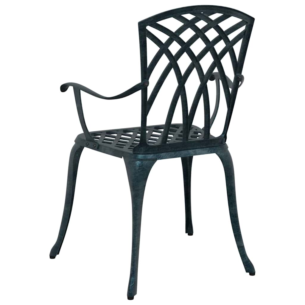 vidaXL Krzesło Ogrodowe 2 pcs Zielony 53 x 51 x 88,5cm Aluminium