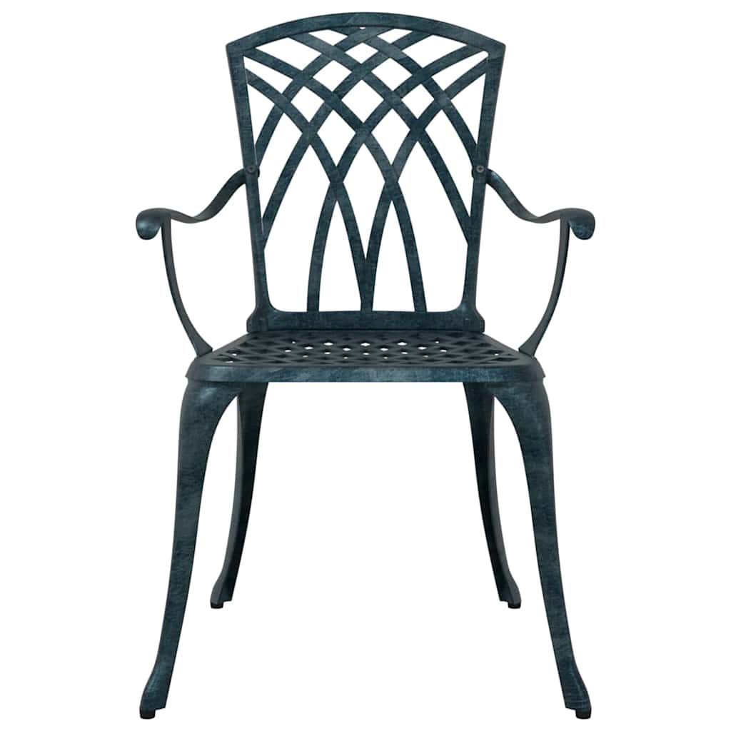 vidaXL Krzesło Ogrodowe 2 pcs Zielony 53 x 51 x 88,5cm Aluminium