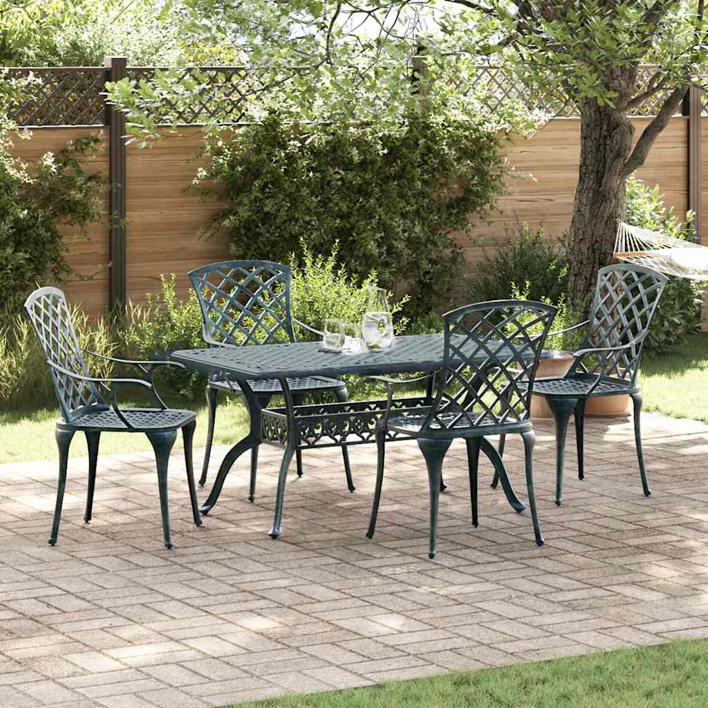 vidaXL Krzesło Ogrodowe 4 pcs Zielony 61 x 60,5 x 93cm Aluminium