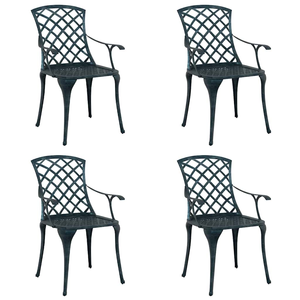 vidaXL Krzesło Ogrodowe 4 pcs Zielony 61 x 60,5 x 93cm Aluminium
