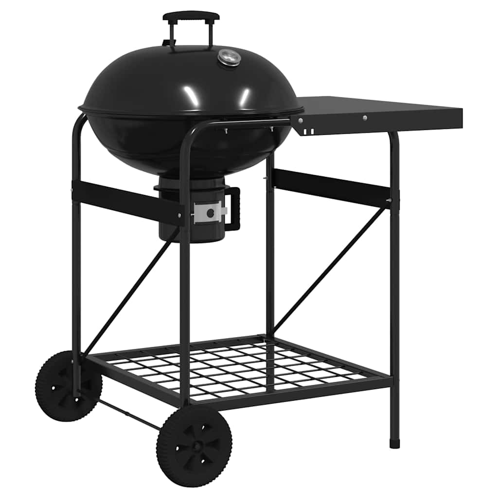 vidaXL Grill na świeżym powietrzu Czarny 91 x 71 x 107 cm Metal
