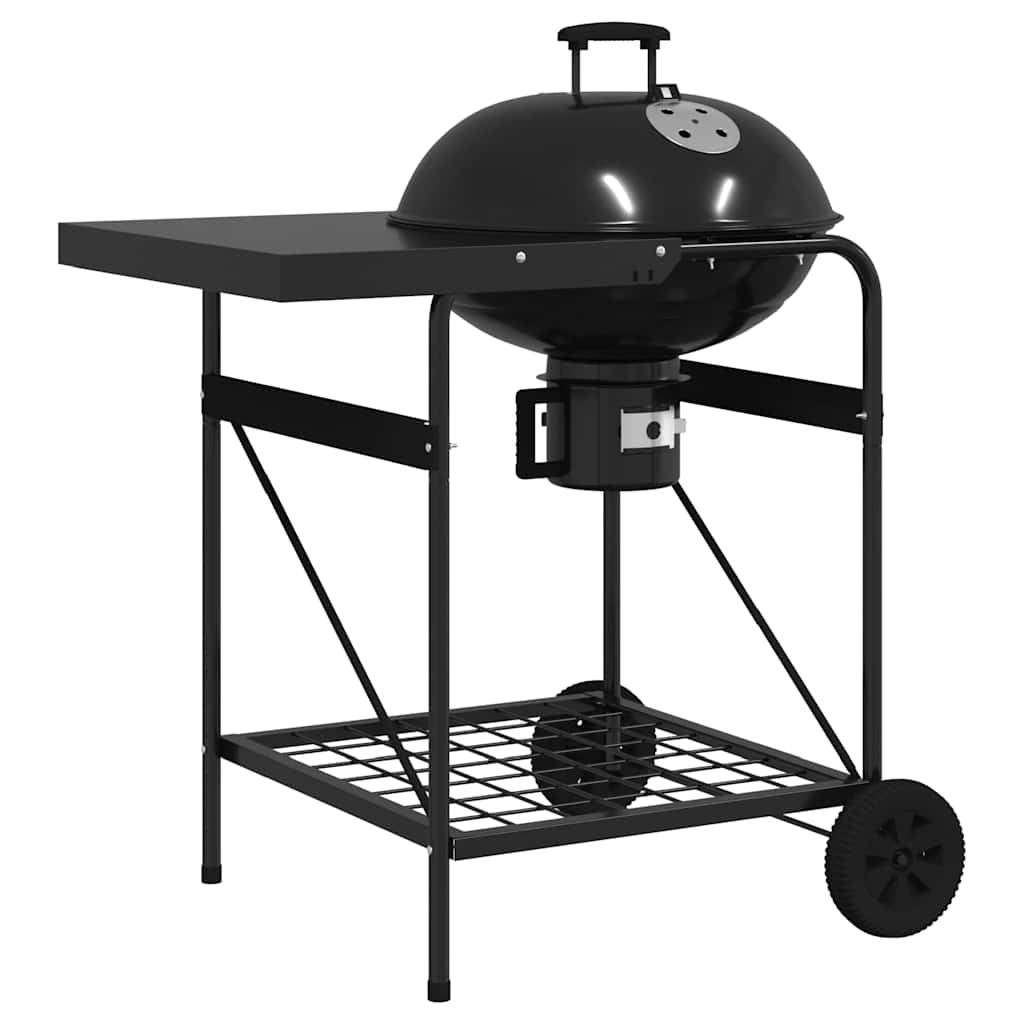 vidaXL Grill na świeżym powietrzu Czarny 91 x 71 x 107 cm Metal