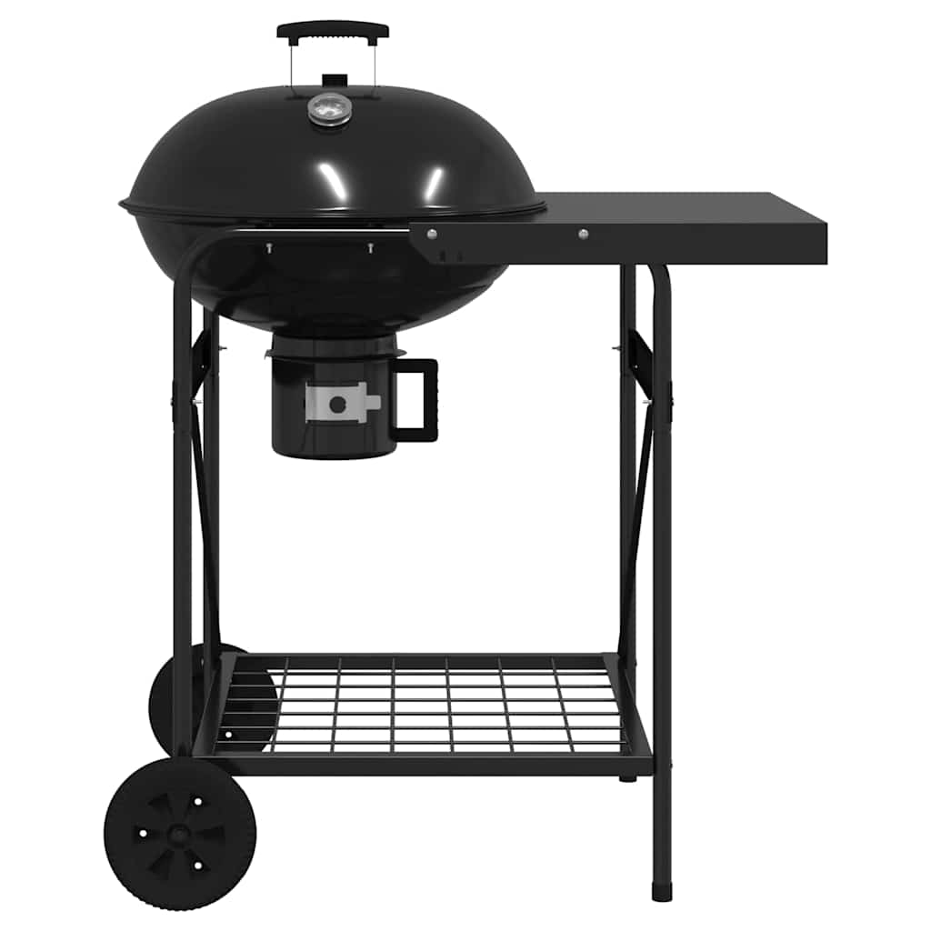 vidaXL Grill na świeżym powietrzu Czarny 91 x 71 x 107 cm Metal