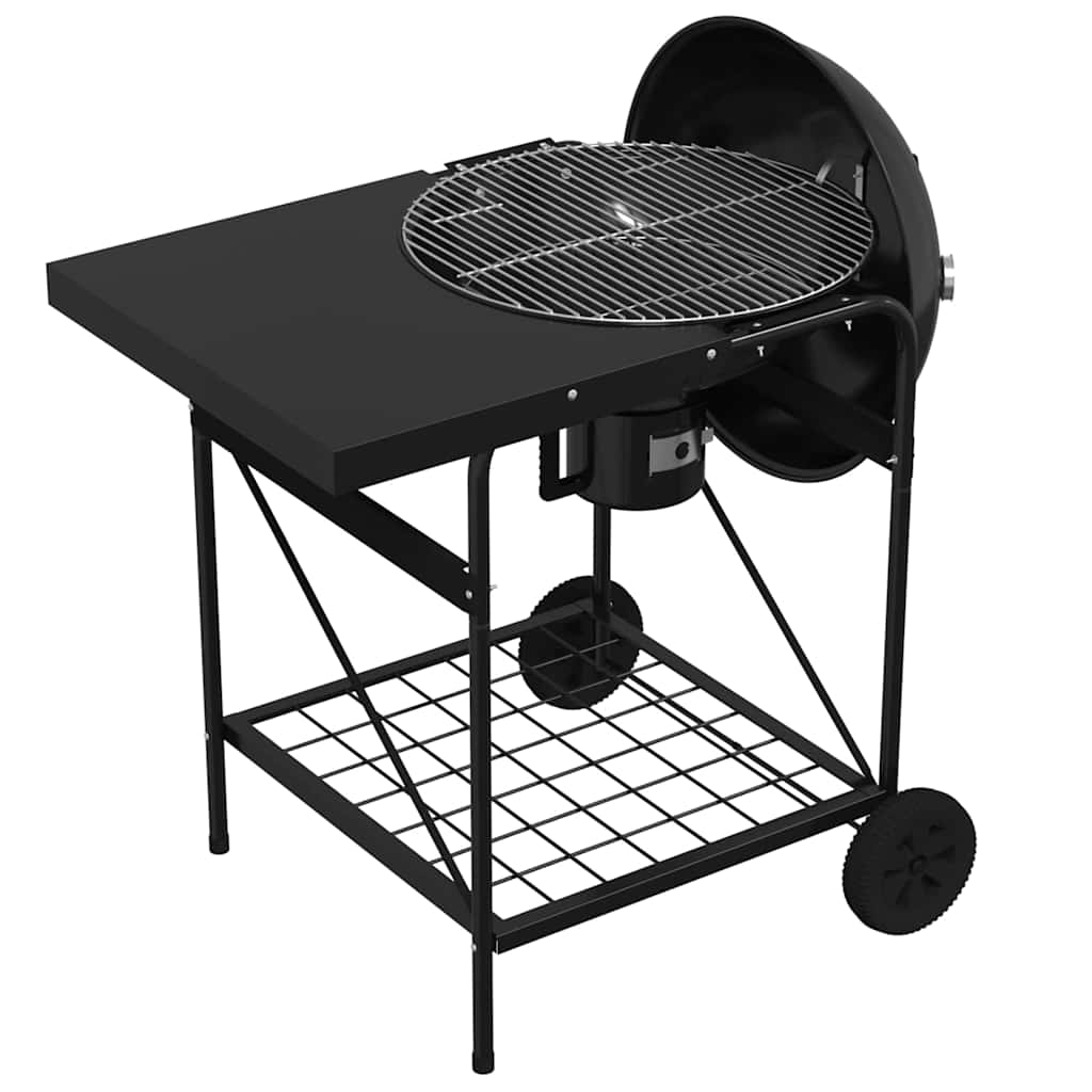 vidaXL Grill na świeżym powietrzu Czarny 91 x 71 x 107 cm Metal